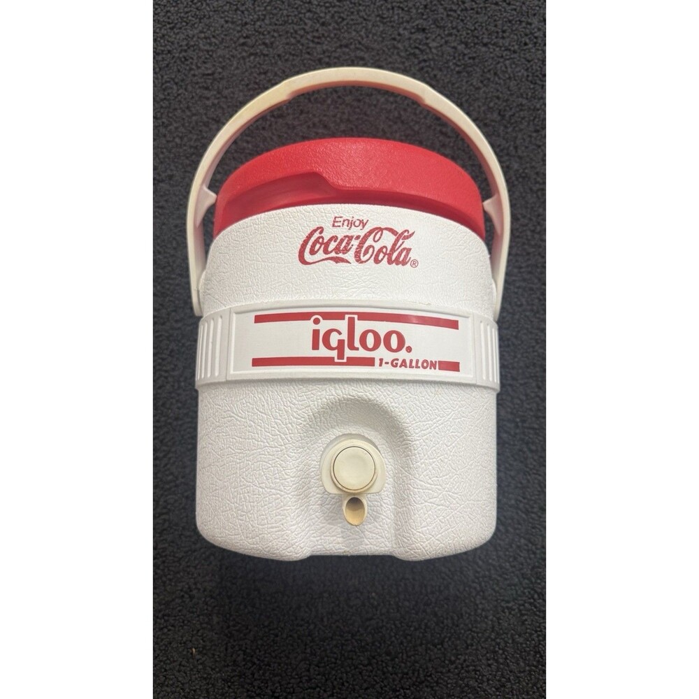 Vintage 80's Igloo 1 Gallon Red and White Beverage Cooler / Water Jug